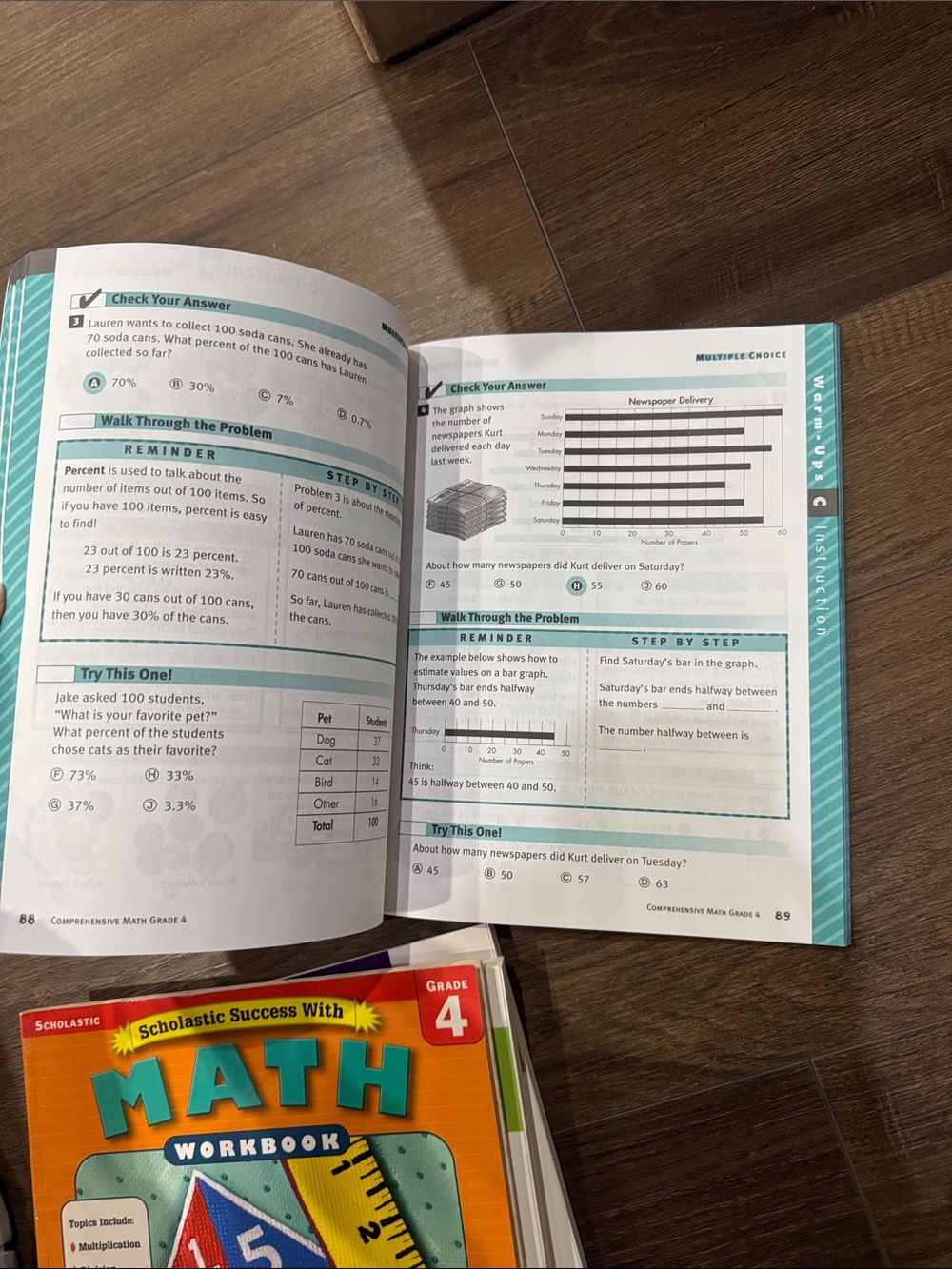 Grade 4 Math Workbook Bundle - Bright Color Covers - Picture 4 of 4